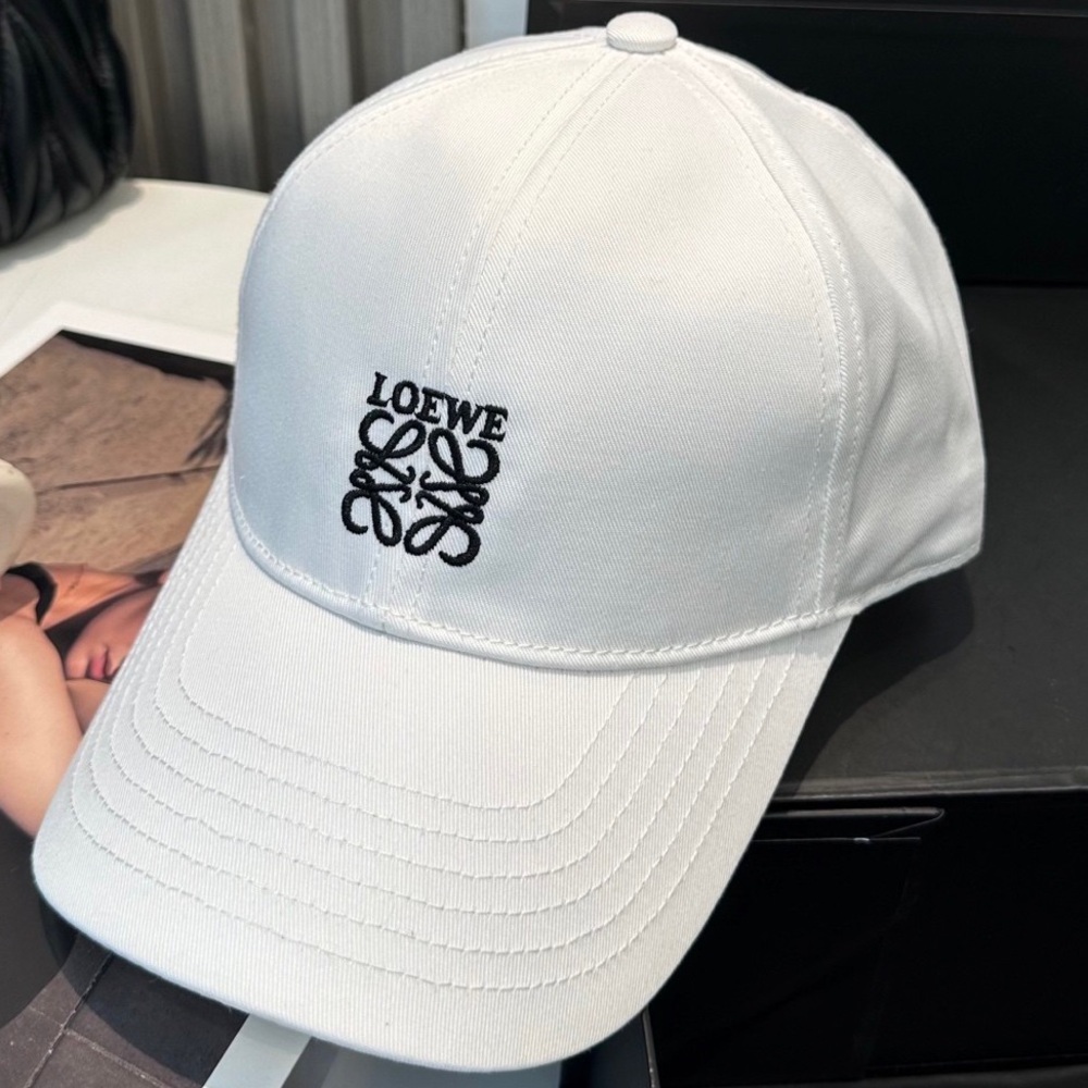 Loewe White Cap with Black Logo